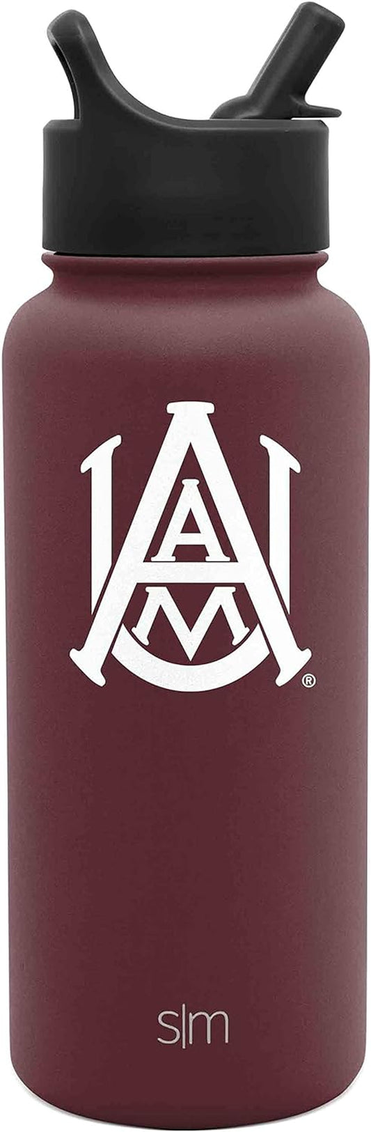 Simple Modern Officially Licensed Collegiate University Water Bottle with Straw Lid Insulated Stainless Steel Thermos | Summit Collection | 32Oz